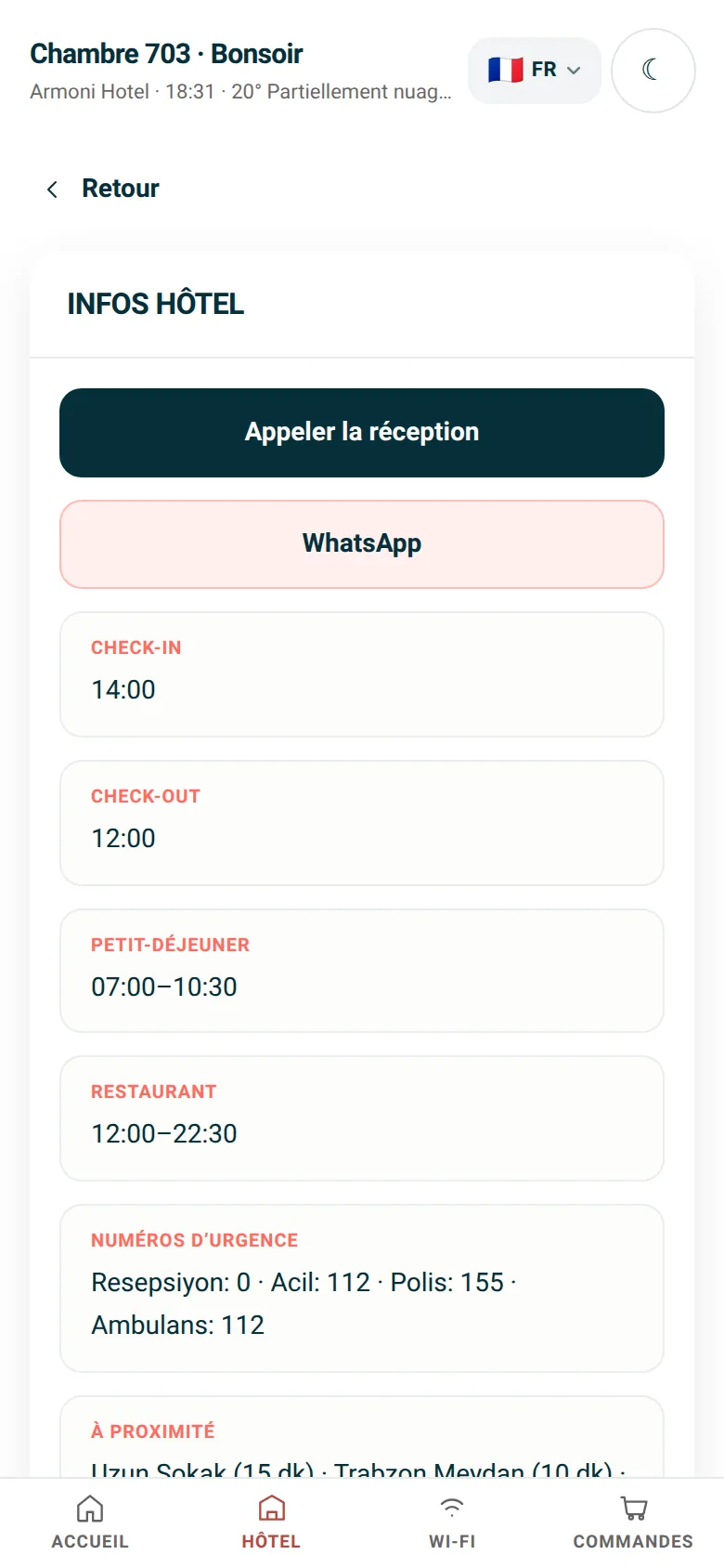 Informations sur l'hôtel