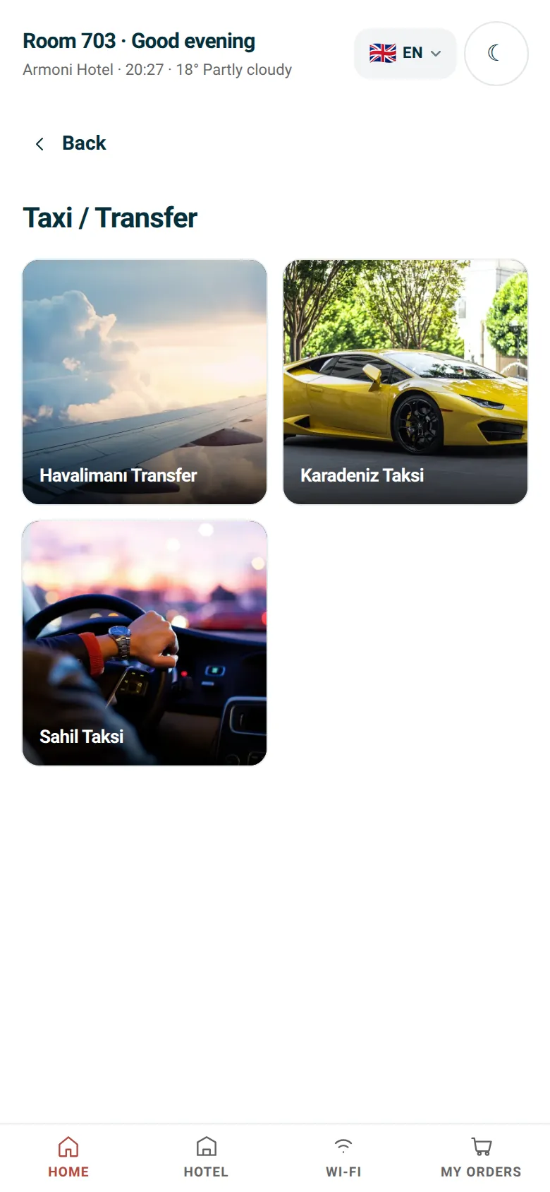 Transfers, taxis, car rental