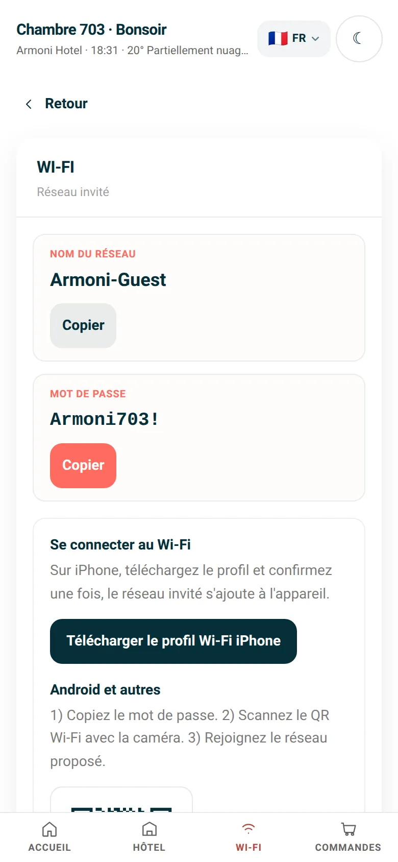 Le Wi-Fi en un geste