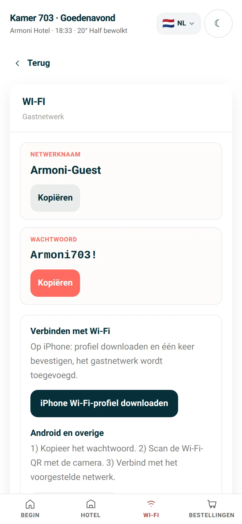 Wi-Fi in één tik