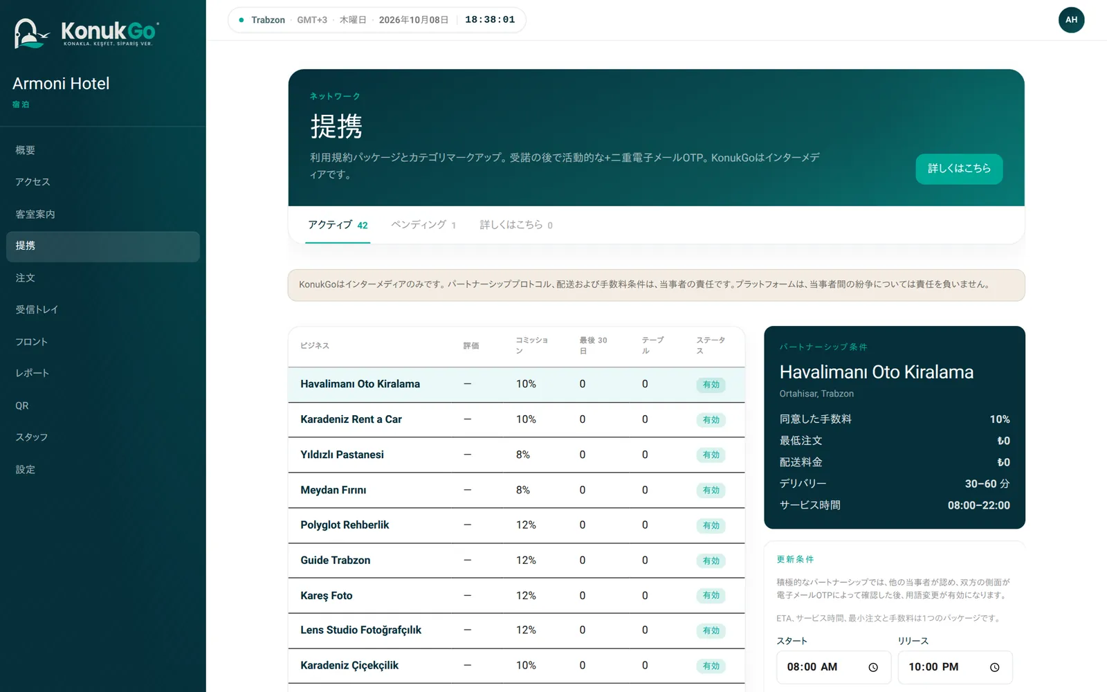提携：手数料と配達条件